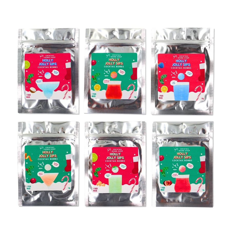 HOLLY JOLLY SIPS (6 PACKS - Individually wrapped, ideal for stocking stuffer)